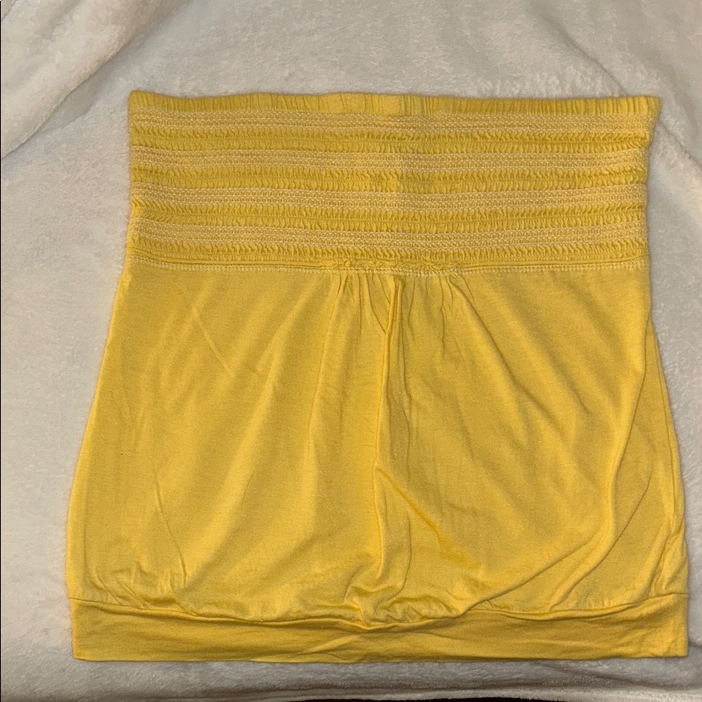 Old Navy Mustard Yellow Smocked Tube Top